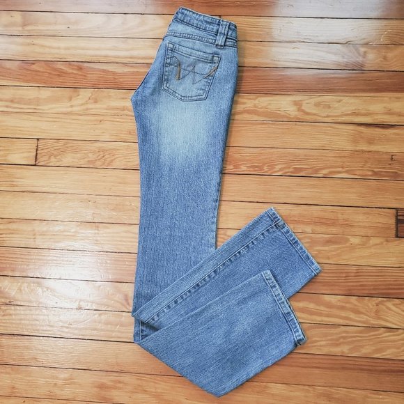 Wet Seal Straight Leg Med Wash Jeans Sz 1 - Picture 5 of 6